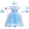 Costume de petite fille mignonne Costume Cendrillon pour filles habillent les vêtements halloween manches bouffées