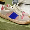 Designer vecchi maschi sporchi da donna scarpe casual sneakers scarpe in pelle da donna scarpe da donna blu rossa a strisce allacciante in tela piatti di tela classici corridori classici istruttori 35-45