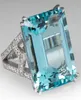 Colore argento 925 Princess Blue Topaz Diamond Anello quadrato gemma bizuteria Anillo 925 Gioielli per donne Sapphire Ring Box Y111454705