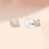 Earring Swarovski Designer Women Original Quality Luxury Fashion Charm Four Leaf Grass Pearl Minimalist Earrings For Women Element Crystal Detachable Earrings