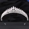 Tiaras Korean Sweet Cute 6 Colors AB Crystal Tiara Crown For Women Girls Wedding Elegant Luxury Princess Party Hair Dress Jewelry