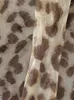 Zweiteiliger Kleid Chic Leopardenmuster Tube Rock Anzug Frauen elegante kalte Schulter Falten Crop Tops Sexy Hüftpaket Frühling Sommer