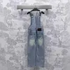 Kvinnors jumpsuits rompers designer helt ny m hög inställning amerikansk stil mångsidig smal rak rör lös denim backtrap långa byxor för kvinnor wc4y