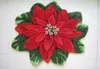 Poinsettia rossa di Natale agganciata a mano tappeti floreali tappeti tappeti ricamato portico portico tappeto pavimento decorazione per la casa di Natale 1413854