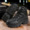Męskie buty wojskowe buty taktyczne męskie pustynne wodoodporne kostki mężczyźni na zewnątrz buty bojowe roboty buty bezpieczeństwa buty turystyczne 240418