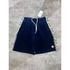 Nouvelle casa Blanca 24SS Designer Coton Shorts à fourrage lâches hommes et femmes unisex plaid coloride lettre graphique imprime