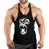 Herentanktops Gewichtheffende afdrukken Kleding Bodybuilding Katoen Gym Tanktops Mannen Slelless Underhirt Stringer spiertraining Vest T240428