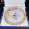 Lifeng Jewelry 18mm Bubble Cuban Chain Ice Out 5 Rows Vvs Moissanite Miami Cuban Link Chain Custom Name Necklace Rose Gold Chain