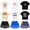 Rhude Mesn T Shirt High Street Shorts Shantuits Diseñador de manga de algodón de manga de algodón de manga de moda