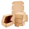 Boîtes de bijoux 100pcs Kraft Paper Gift Boîte carrée pliante emballage juif stockage d'affichage de mariage de mariage Candy 5.5x5.5x2.5c Dhsva