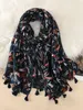 2023 Spanien Fashion Daisy Floral Tassel Viscose Shawl Scarf Lady Print Soft Pashmina Stole Wrap Snood Bufandas Muslim Hijab Sjaal 240425