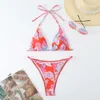 Women's Swimwear 2024 New Swimsuit Hanging Neck Buckle Triangle Bag Sexy Casual Swimsuit