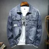 Chaqueta de mezclilla de hombre de jean macho chaqueta de mezclilla con agujero de ropa para hombres precio de ropa elegante de tela 240415