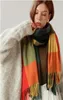 5PCS autumn winter woman wool spinning scarf ladies doublefaced Multicolored gingham checks kerchief man scarf female shawl thick5405715