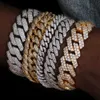 Bijoux Hip Hop Men Gold plaqué 925 VV VV VVS Moisanite Diamant Iced Out Cuban Link Bracelet à la montre mécanique