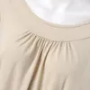 Женские блузки плюс размер плиссированные круглые шеи женщины футболки осенние воротники свободные рубашки с длинным рукавом женские повседневные