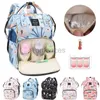 Bolsas de fraldas impressam moda Backpack Bag Mamãe de grande capacidade mãe bebê viagens ao ar livre multifuncional para cuidar coisas d240430