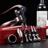 Aufbewahrungstaschen 9 PCs/Set Zink Legierung Rotweinöffner Werkzeugset Cork Bottle Kit Professionelles Korkenziehergurer Geschenkbox