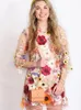 Casual Dresses Spring Summer Floral Tulle Dress A-Line Mini High Quality 3D Flowers Embroidered Elegant Party Women kläder 44921