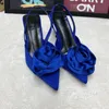 Elegante vrouw sandalen hoge hakken zoete roos gesloten teen schoeisel zomer slingback puntige modejurk damesschoenen 240426