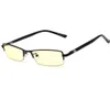 Solglasögon ramar högkvalitativ fälg Slim Computer Glasses Men Brand Designer Yellow Lens Anti Blue Ray Strålning Rimless Gaming Eye7432586