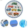 Disposable Plastic Tableware 50 piece 1 set engineering vehicle theme disposable desktop software paper cup board napkin set car printing napkin straw set WX