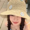 Chapéu de palha doce coreano feminino 2024 Bohemian Summer Travel Solcreen Edition Sostre