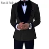 Fanlifujia Luxury Red Glitter Suits Men Groom Wedding Tuxedo Double Breasted Blazer Formal Evening Party Prom Dress 2 Pieces Set 240430
