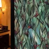 American Green Leafy Flower Window Film gebrandschilderde glazen stickers Zelfklevende film Static Clling Window Sticker voor badkamer 100 cm y8302071