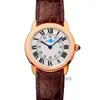 Calles unisexes montres de travail automatiques Carter New London 18K Rose Gold Quartz Watch Womens W6701007