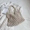 Abendtaschen Yogodlns Häkelstrand Handtasche Mode -Sommer -Umhängetasche Mesh hohl Out Einkaufsweite große Frauen stricken