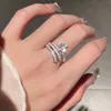 New Creative Comet Small Fresh Micro Diamond Ring Adjustable Statement Wedding Band Engagement Rings For Women