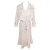 Robes de travail Robe sirène chic en deux pièces sets Femmes Corée de revers coréen courte trench coat tenues femelles Elegant 2024 Spring Autumn Clothing Suit