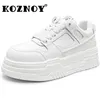 Casual schoenen Koznoy 5cm vulcanisatie enkelschoenen vrouwen herfst lente dikke sneakers mocassin flats natuurlijk echt leer loafer etnisch