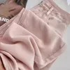 Jeans femminile seta di ghiaccio rosa estate sottile di grandi dimensioni pantaloni larghi larghi alla moda ad alta vita in forma slim fit denim dritta s-4xl