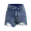 Jeans jeans elastic shorts in jeans eleganti con fori strappati con fit slim fit bottoni alla moda chiusura per cerniera