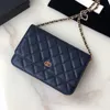 Classic flap quilted Designer Bag mirror quality Women caviar Luxurys handbag Purse lambskin Tote Evening Clutch bag man Cross body pochette chain Shoulder Bags