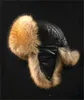 Hommes pour femmes Real Fox Fur et vrai chapeau en cuir russe ushanka hivernale chaude aviator trappeur bombardier ski oreillettes cap8967707