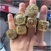 Three Stone Rings 2000 2001 2002 6pcs / set 2009 2010 Los Angeles Basketball World Championship Ring Wholesale US Size 11 Drop Livrot DHFMA
