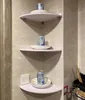 182024 White 3 Pcs Floating Wall Corner Shelf Wall Mounted Storage Rack Bathroom Shower Holder Home Bookshelf Shelves Storage X04707857