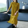 Lässige Kleider Herbst im Herbst Winter Langarm warm warm massiver Pullover Kleid Frauen Bodycon Booding Strickpullover V2