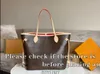 12A All-New Mirror Quality Designer MM GM Shopping Tote Bag Womens Composite Bags Womens Geuine Leather Trim Canvas Travel Bag Luxurys Medium Brown Flower Handväskor