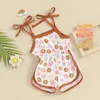 Ensembles de vêtements Liscywind Little Girls Summer Casual Jumps Suit sans manches Floral Print Cami PlaySuit Beachwear pendant 1 à 5 ans