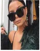 2019 Kim Kardashian Sunglasses Lady Flat Top Eyewear Lunette Femme Women Luxury Branded Sunglasses Women Rivet Sun Glasse UV4009791178