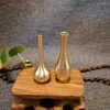مزهريات 2 PCS Pure Copper Vase Mini Metal House House Wedding Flower Translement Brass Tiny