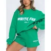 White Foxx Track Singruit Womens Shirt Band Fashion Fashion White Foxx Set Sports and Leisure Squitshirt Sidas Shorts Tees Sets White Foxx Coldie 384