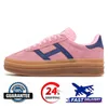 Designer kühne Bahnsteigschuhe Gezalle Sneakers Cream Green Pink Gum White Black Leder Wildleder Trainer Innenschuhe für Frauen und Männer