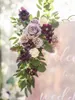 Fiori decorativi d-seven artificiali 25pcs lilla viola gardenias con gambo per tavolo da matrimonio decorazioni per feste di casa scrapbook fai da te