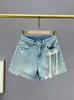 Frauen Jeans A-Linie Denim Shorts Frauen Sommerkleidung 2024 hohe Taille Slim Chinese Knot Wide Leghose Sexy Mädchen