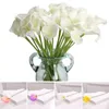 Fiori decorativi 10pcs plastica finta calla giglio fai -da -te floreale limpasto elegante decorazione di nozze domestico domestico artificiale fiore artificiale bouquet eco